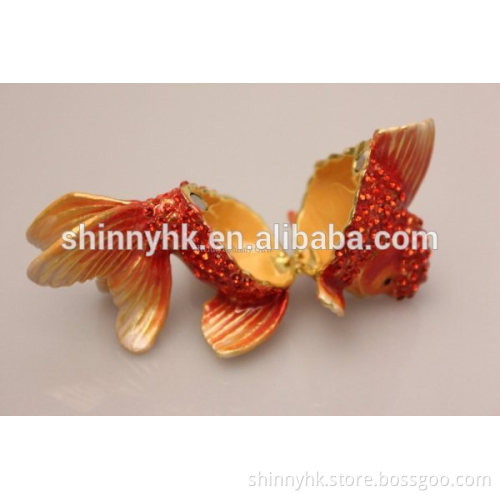 2015 handmade fish shape with the diamond jewelry box